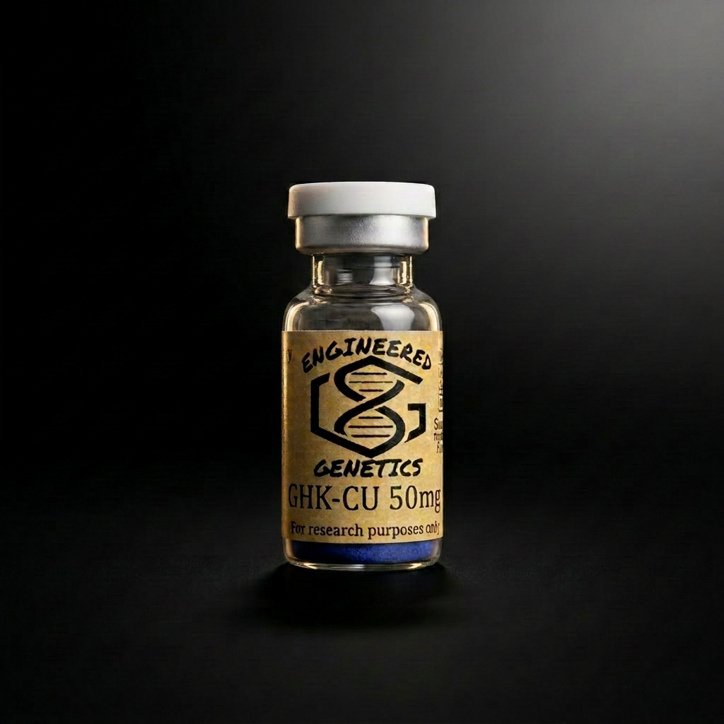 GHK-Cu 50 mg research peptide vial — ≥99% purity, HPLC verified