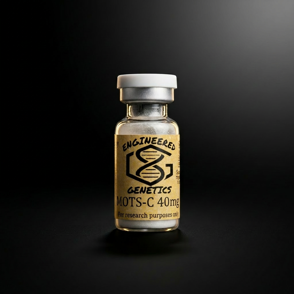 MOTS-C 40 mg research peptide vial — ≥99% purity, HPLC verified