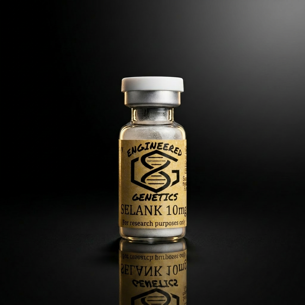 Selank 10 mg research peptide vial — ≥99% purity, HPLC verified